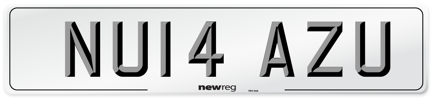 NU14 AZU Number Plate from New Reg